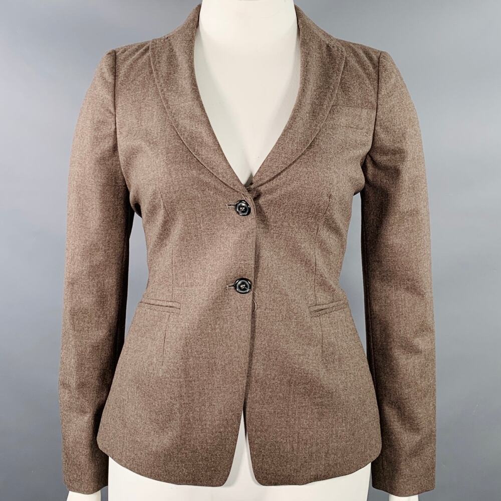 PIAZZA SEMPIONE Size L Taupe Wool Blend Notch Lapel Jacket Blazer